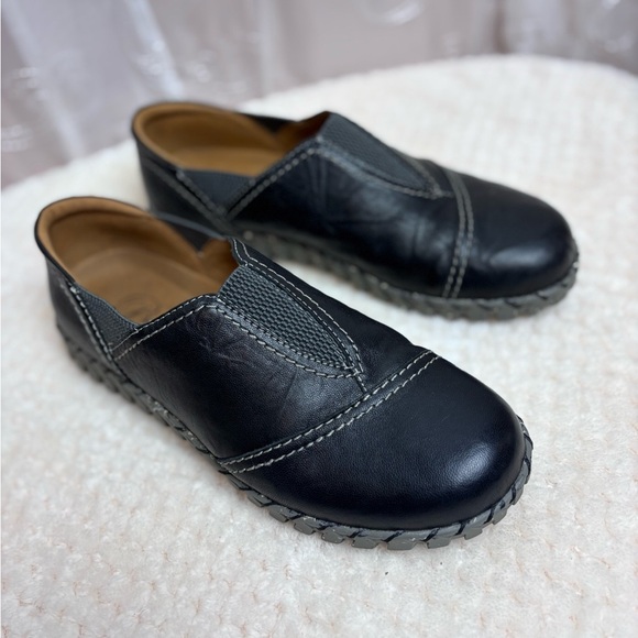 Biza Waverly Women’s Black Leather Slip On Comfort Shoe Size 38/ 7-7-1/2 main image 5
